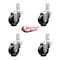 Service Caster 3.5 Inch Hard Rubber Wheel Swivel 3/4 Inch Square Stem Caster Set SCC-SQ20S3514-HRS-34-4 - alternate 3